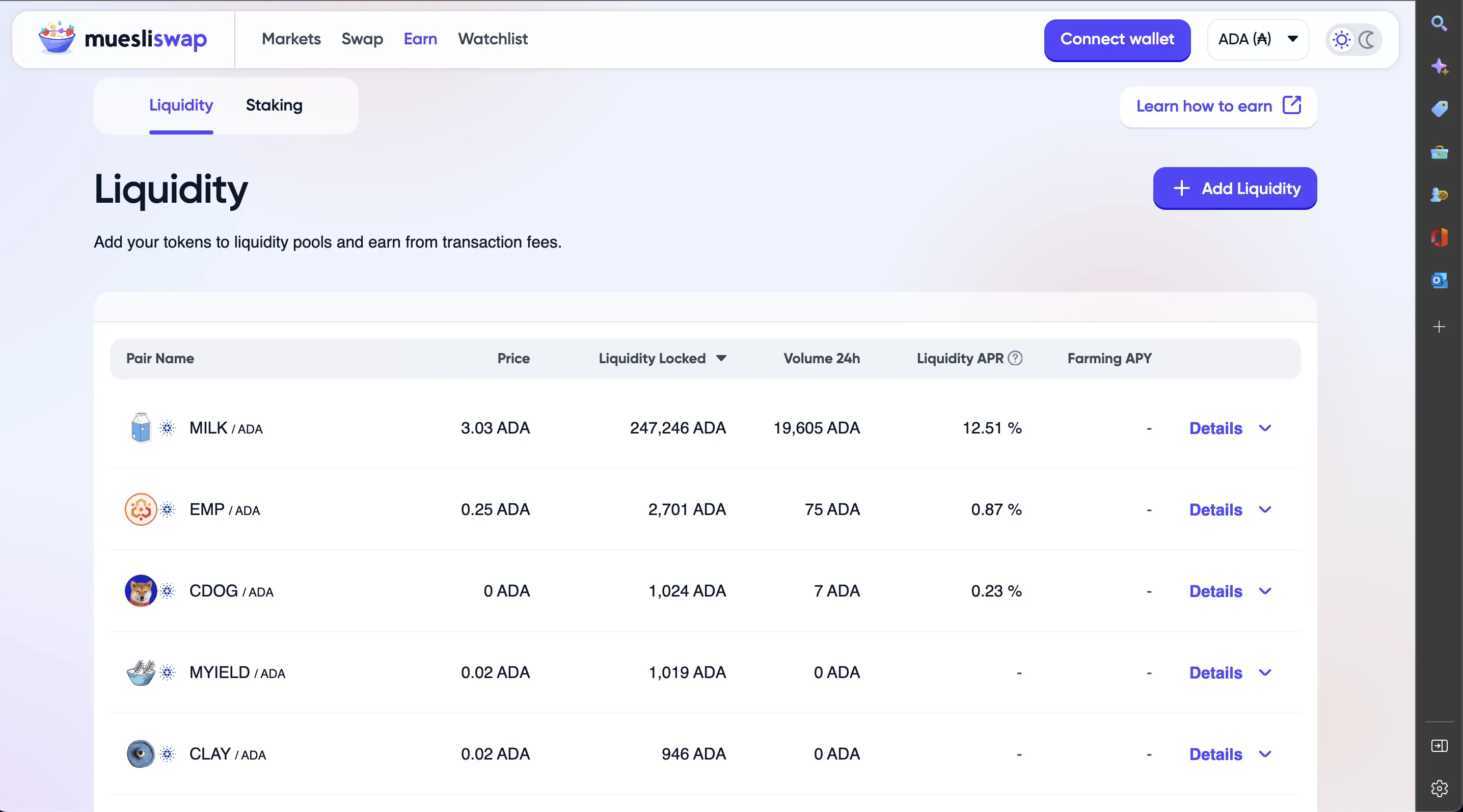 MuesliSwap enables liquidity pools on its protocol